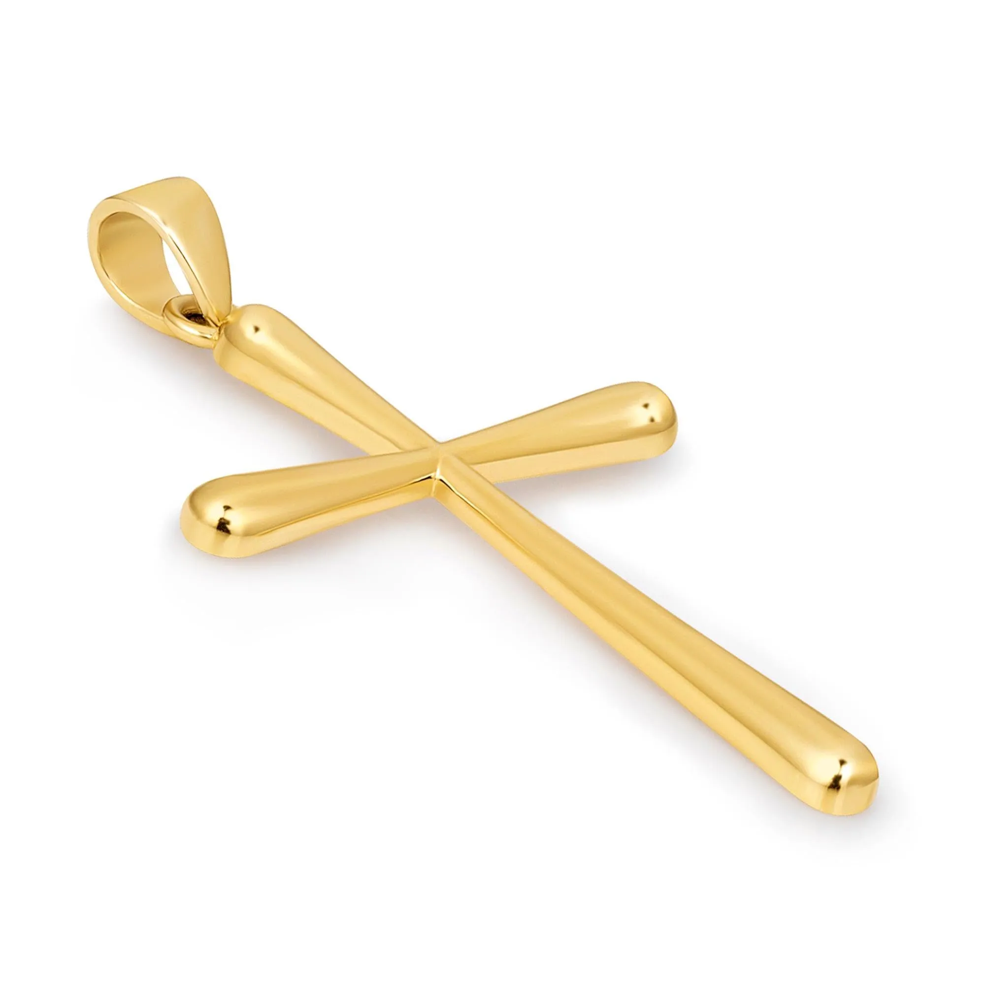 14k Yellow Gold Classic Plain Religious Cross Pendant