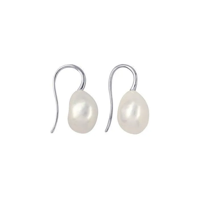 9ct or Sterling Silver Baroque Pearl Earrings