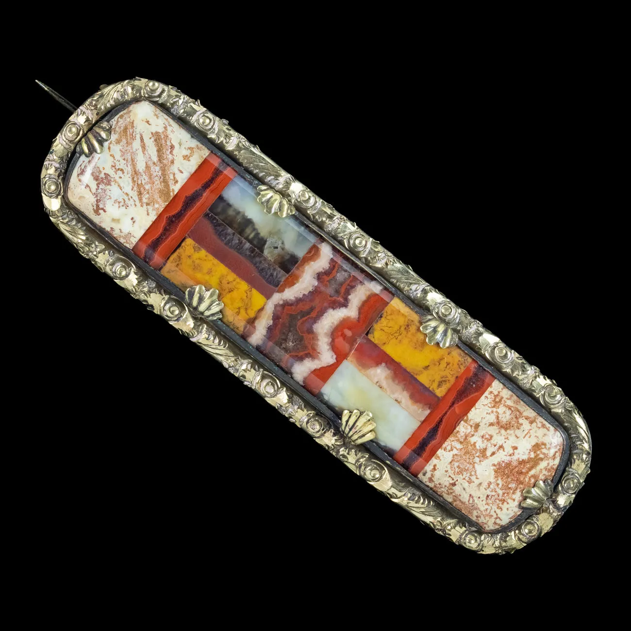 Antique Victorian Scottish Agate Brooch