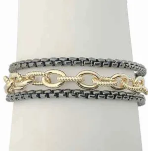 Box Chain and Link Bracelet