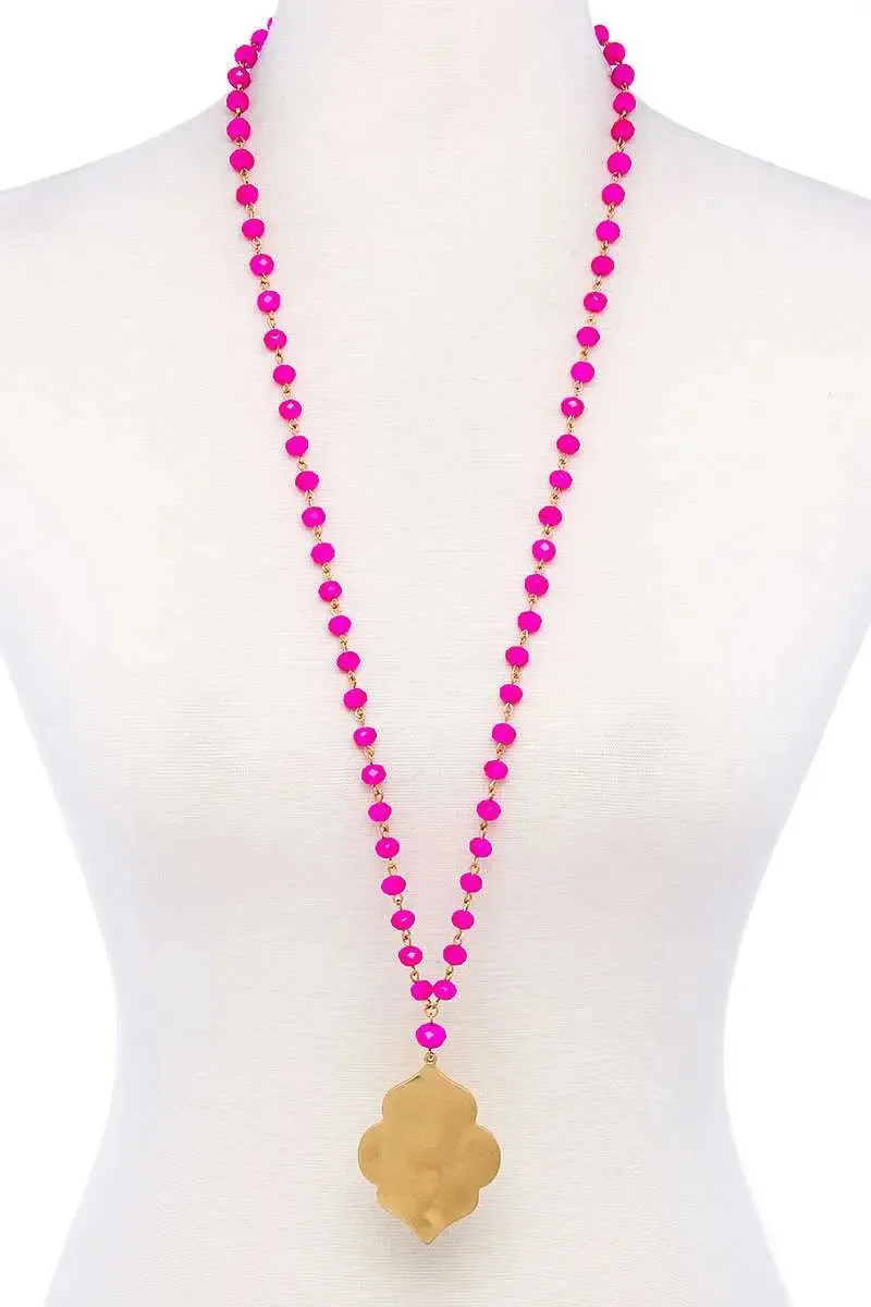 Designer Multi Bead Pendant Necklace