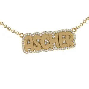 Diamond Bubble Name Necklace