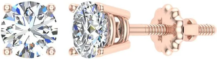 Diamond Stud Earrings for women-mens 14K White Gold 0.06 ct t.w. Gift box Authenticity Cards