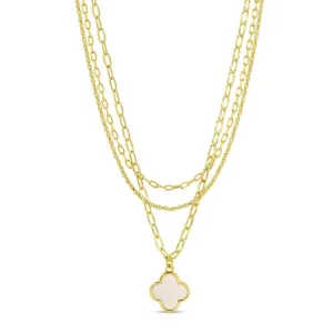 Everyday Layered Quatrefoil Necklace