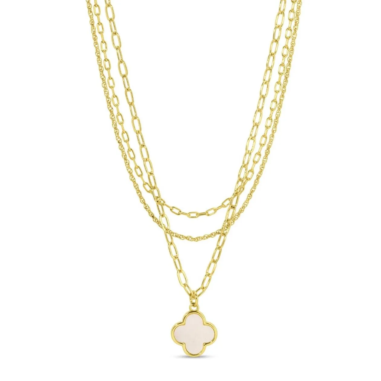 Everyday Layered Quatrefoil Necklace