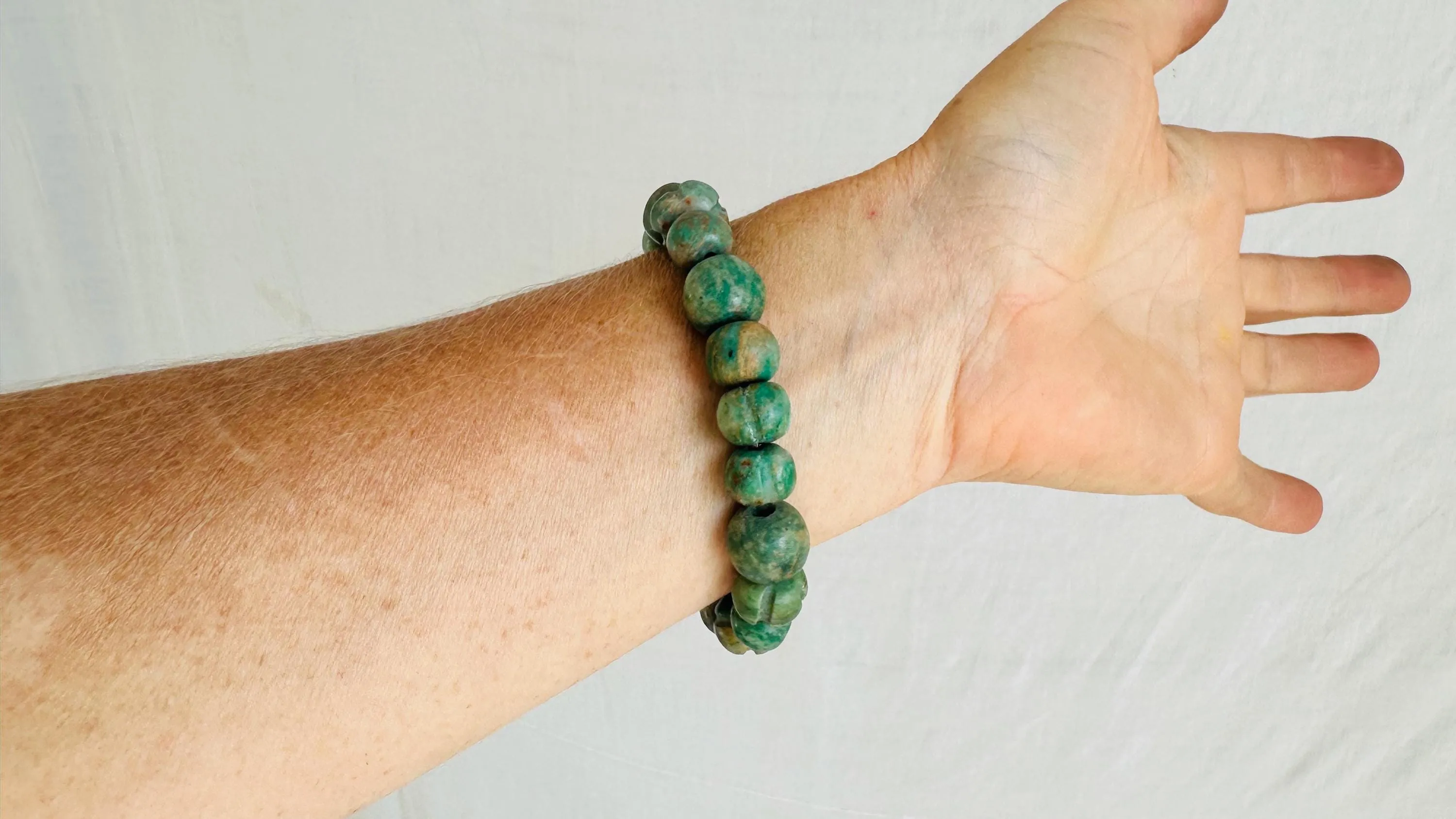 Guatemalita Beaded Bracelet Antique Sterling Silver Bead. Handcrafted Mayan Jewelry. 2244