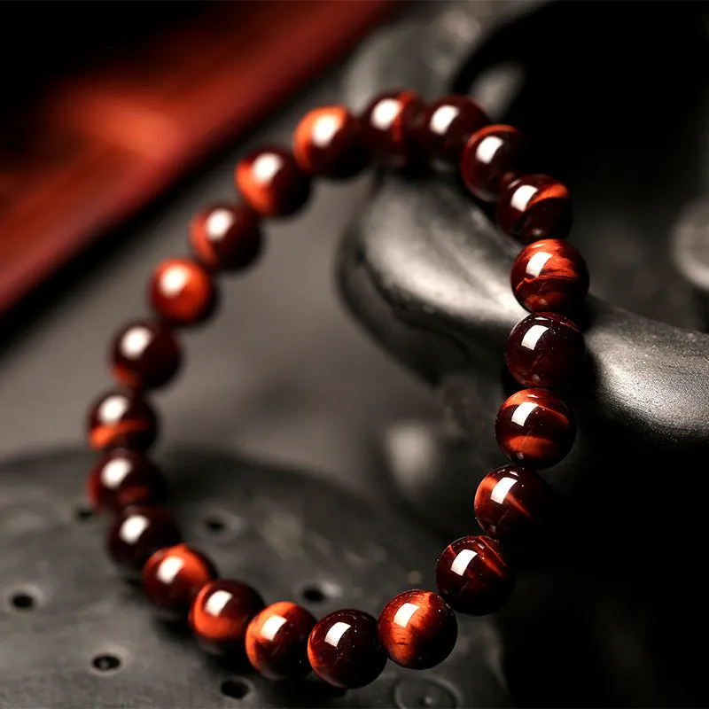 Handmade Natural Top Grade Red Tiger's Eye Bracelet Enhancing confidence and self-esteem