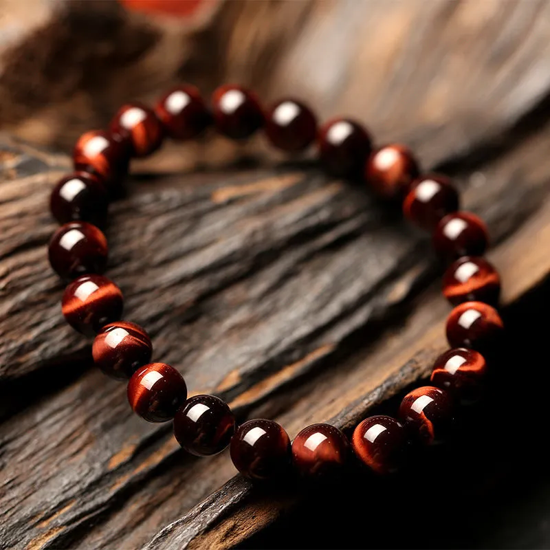 Handmade Natural Top Grade Red Tiger's Eye Bracelet Enhancing confidence and self-esteem