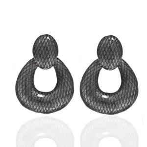 Hematite Open Tear Drop Earrings