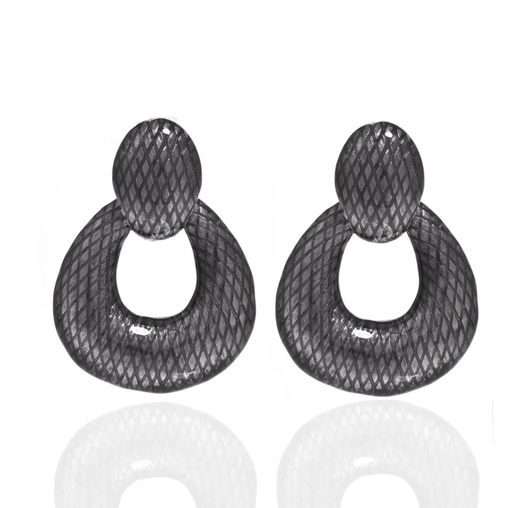 Hematite Open Tear Drop Earrings