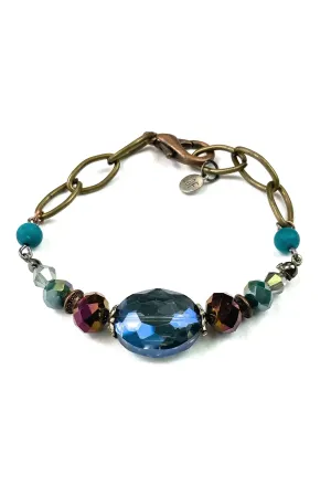 Lost And Found Aurora Collection Beaded Bracelet With Chain And Clasp