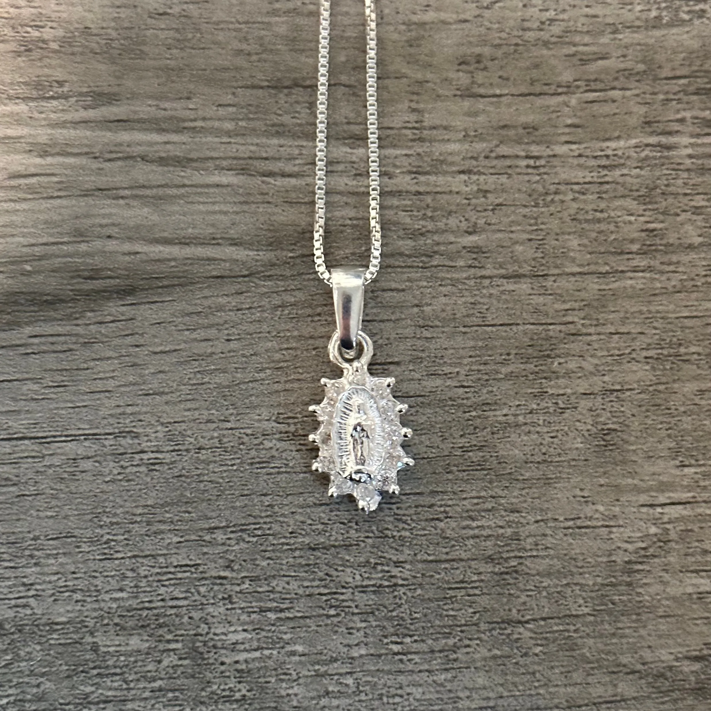 Mini 925 silver Virgencita or San Judas Necklace 07