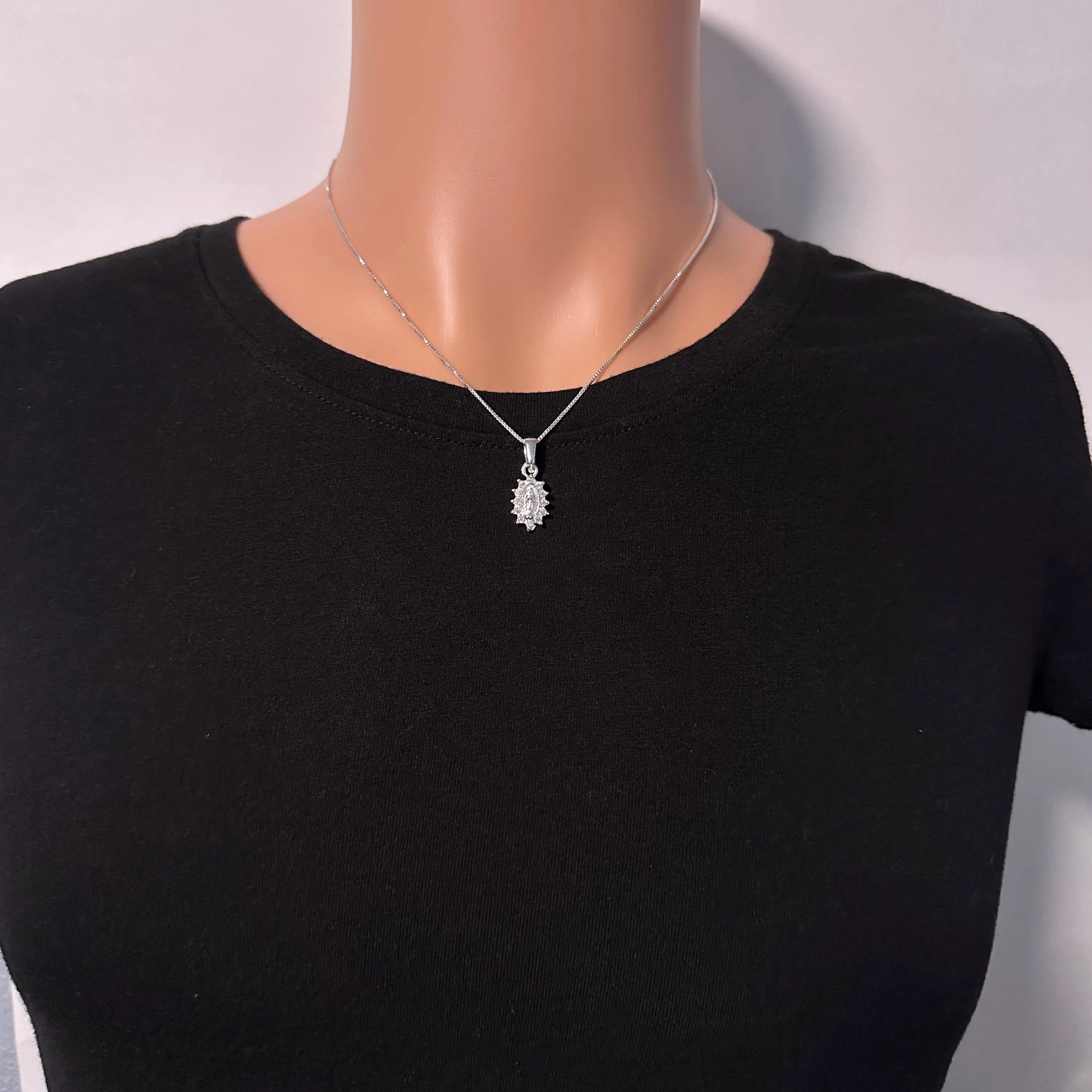 Mini 925 silver Virgencita or San Judas Necklace 07