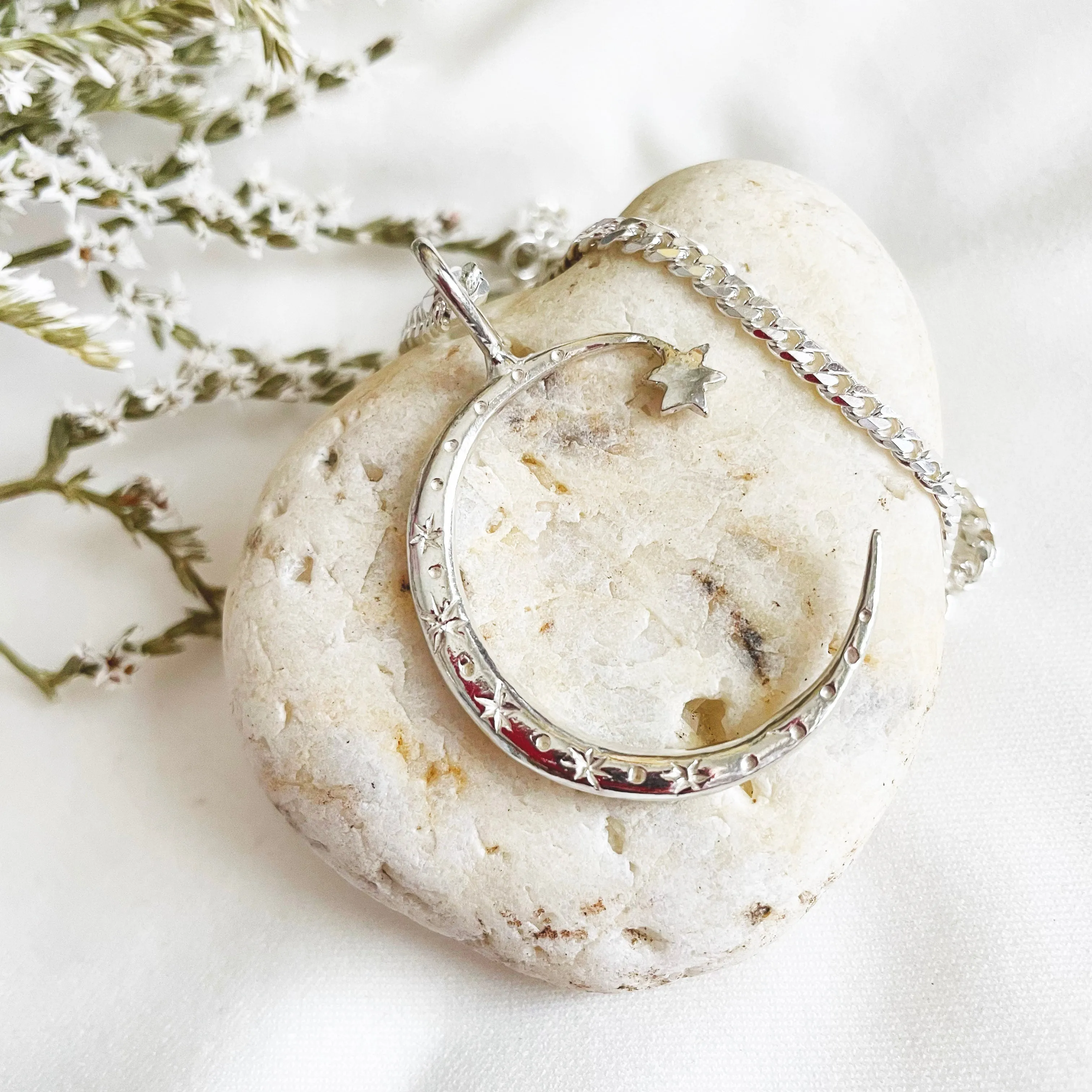 Moon Sterling Silver Necklace | Selene