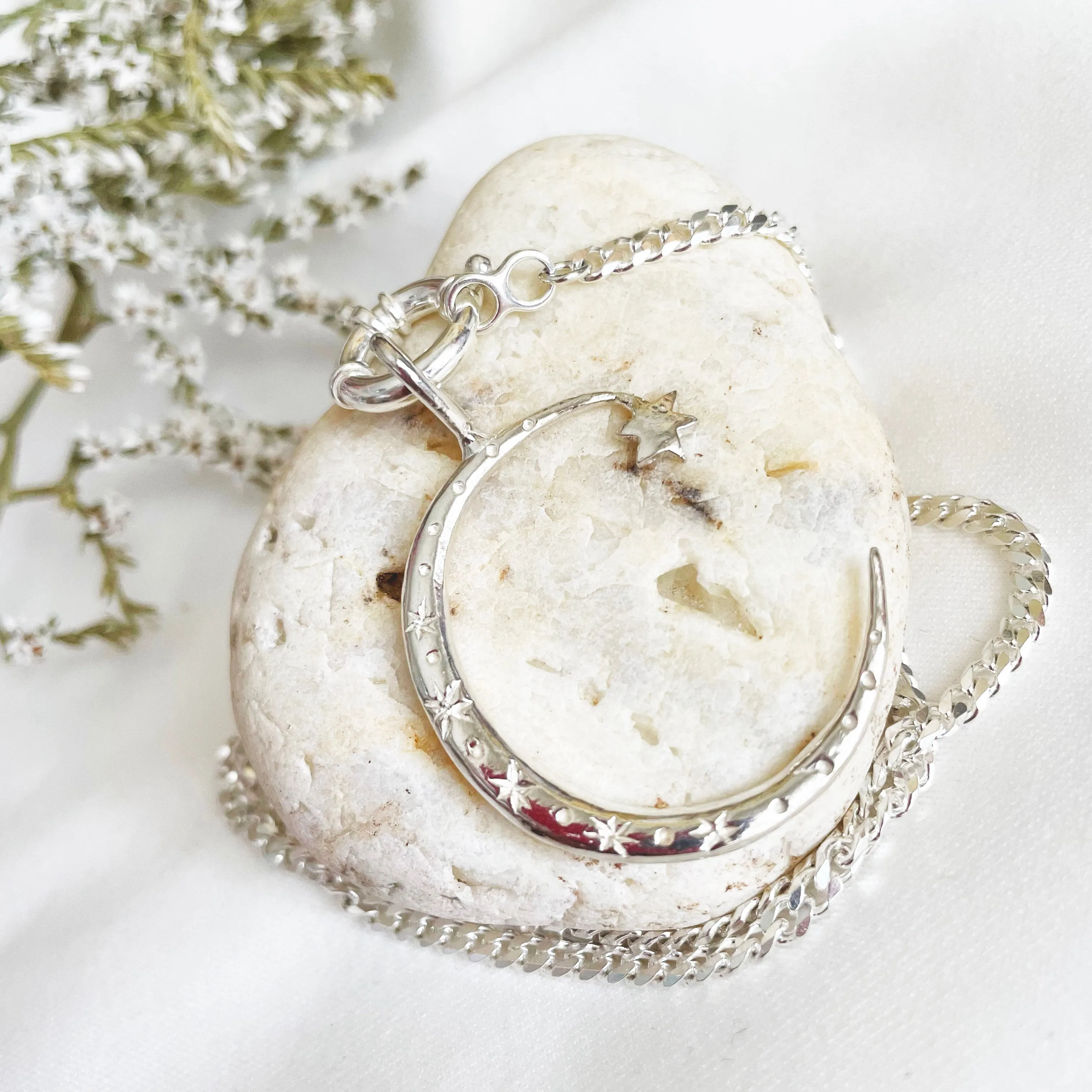 Moon Sterling Silver Necklace | Selene