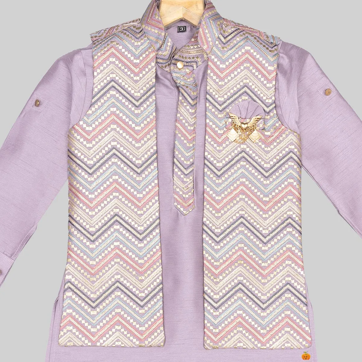 Onion Kurta Pajama for Boys with Jacket