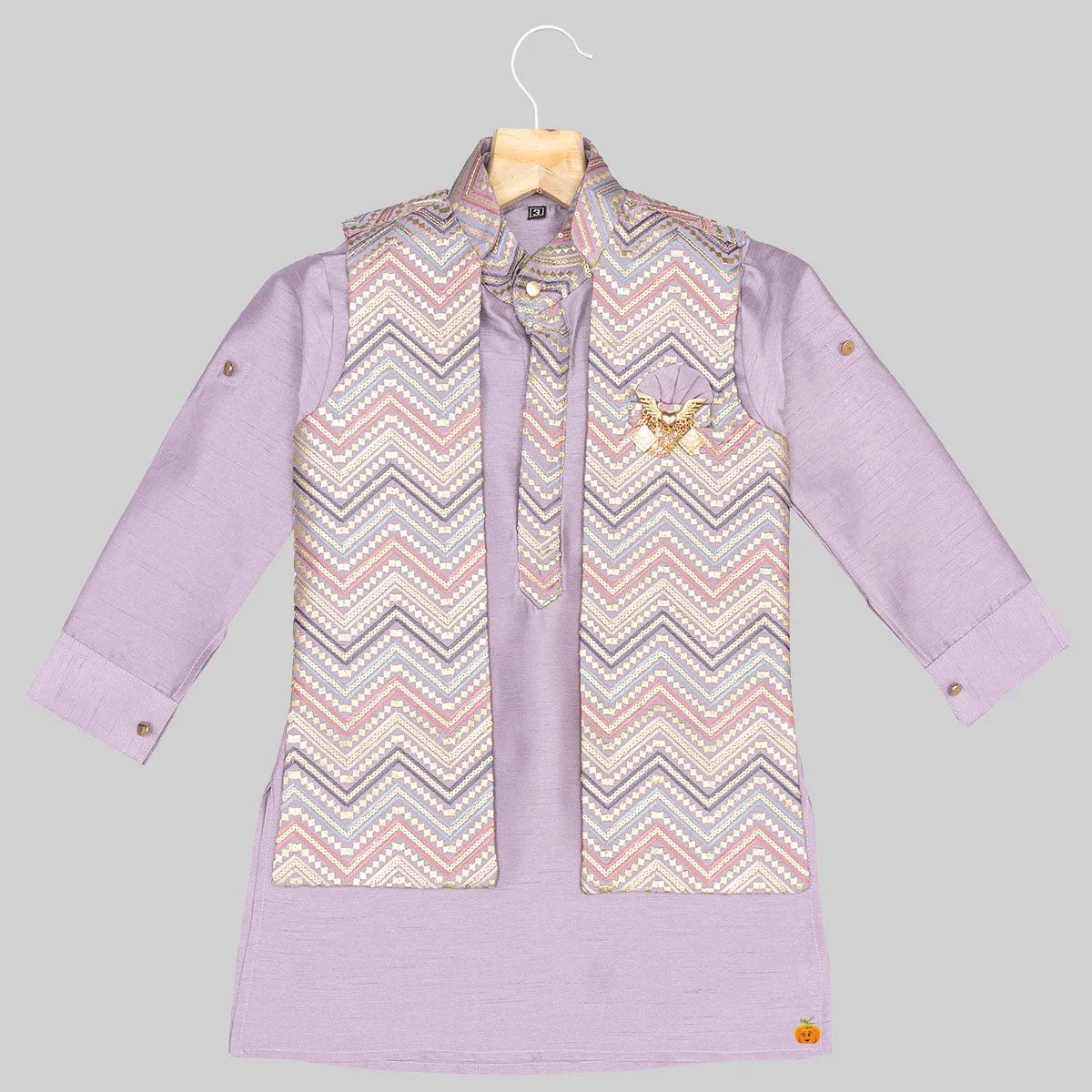 Onion Kurta Pajama for Boys with Jacket