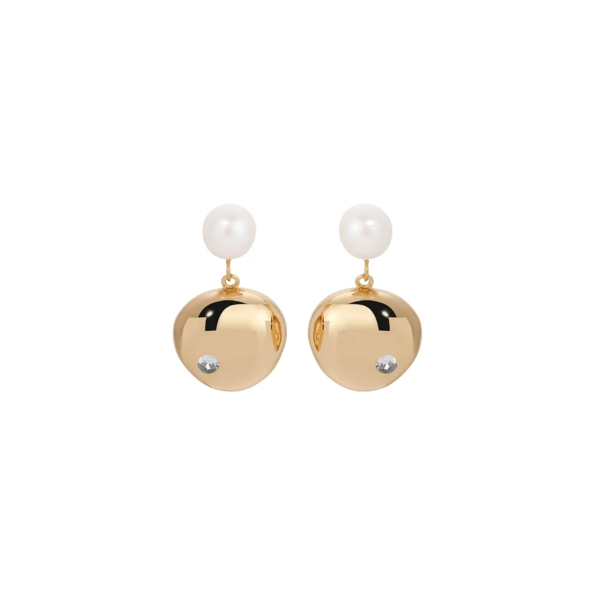 Pebble and Pearl Dangle Earrings