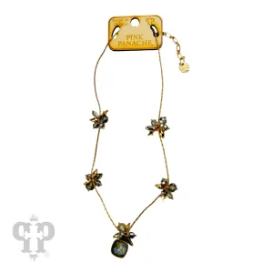 Pink Panache Bead Cluster Necklace With Austrian Crystal Pendant