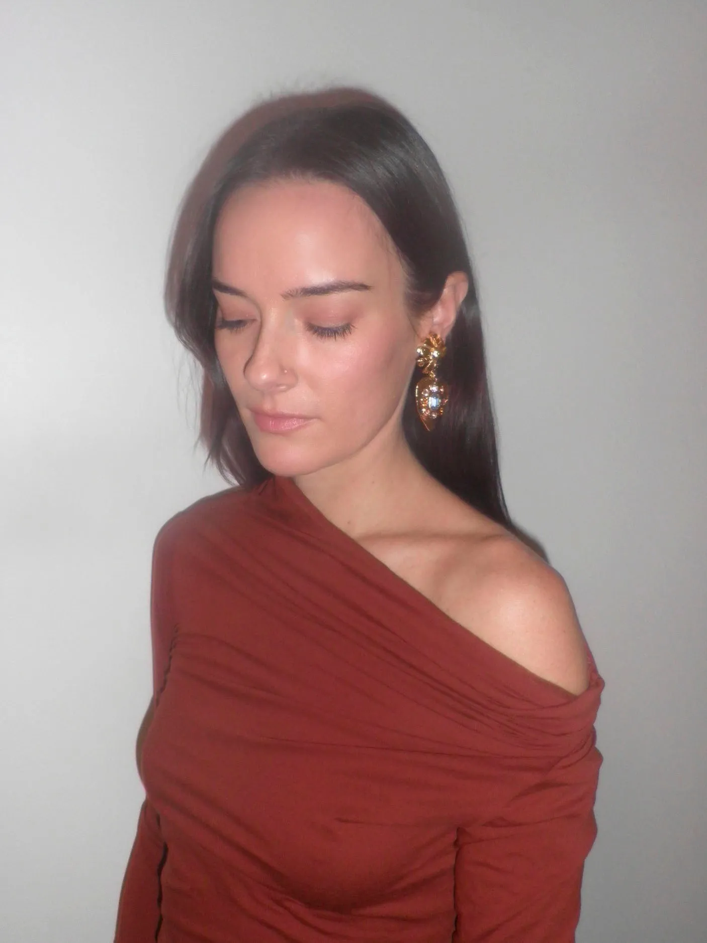 Tropicana Earrings in Gold - Light Blue
