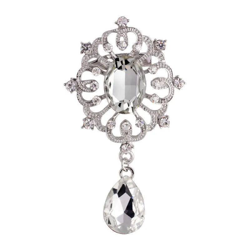 Women's Ornate Antique Waterdrop Brooch